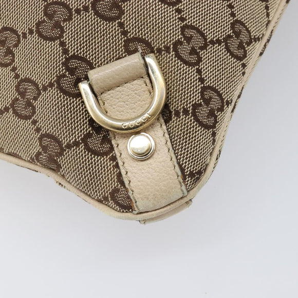 GUCCI GG Canvas Abbey Schultertasche Beige Gold 131326 Auth SW1474