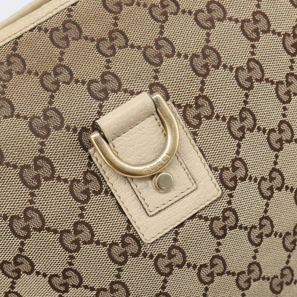 GUCCI GG Canvas Abbey Schultertasche Beige Gold 131326 Auth SW1474