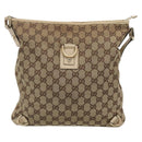 GUCCI GG Canvas Abbey Shoulder Bag Beige Gold 131326 Auth SW1474-2