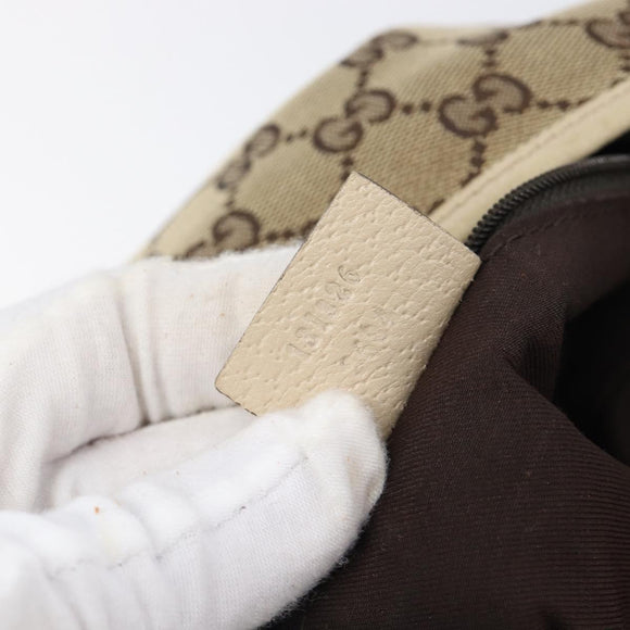 GUCCI GG Canvas Abbey Schultertasche Beige Gold 131326 Auth SW1474