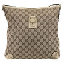 GUCCI GG Canvas Abbey Schultertasche Beige Gold 131326 Auth SW1474-13