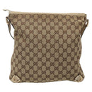 GUCCI GG Canvas Abbey Shoulder Bag Beige Gold 131326 Auth SW1474-3