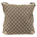 GUCCI GG Canvas Abbey Schultertasche Beige Gold 131326 Auth SW1474-2