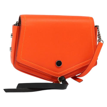 Jimmy Choo Shoulder Bag Leather Orange Silver Auth SW1487