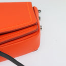 Jimmy Choo Shoulder Bag Leather Orange Silver Auth SW1487-16