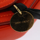 Jimmy Choo Shoulder Bag Leather Orange Silver Auth SW1487-9