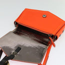 Jimmy Choo Shoulder Bag Leather Orange Silver Auth SW1487-10