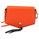 Jimmy Choo Shoulder Bag Leather Orange Silver Auth SW1487-13