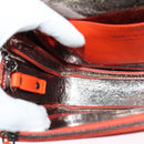 Jimmy Choo Shoulder Bag Leather Orange Silver Auth SW1487-20