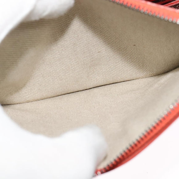 Jimmy Choo Shoulder Bag Leather Orange Silver Auth SW1487