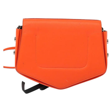 Jimmy Choo Shoulder Bag Leather Orange Silver Auth SW1487 - 0
