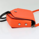 Jimmy Choo Shoulder Bag Leather Orange Silver Auth SW1487-4