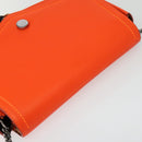 Jimmy Choo Shoulder Bag Leather Orange Silver Auth SW1487-6