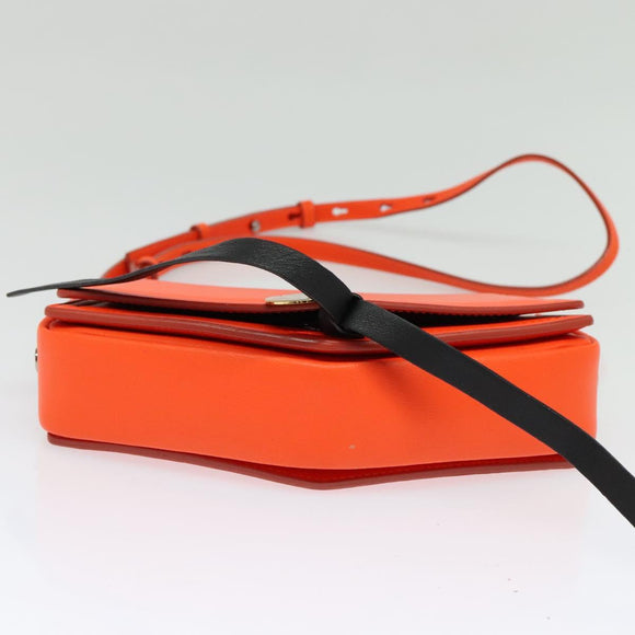 Jimmy Choo Shoulder Bag Leather Orange Silver Auth SW1487