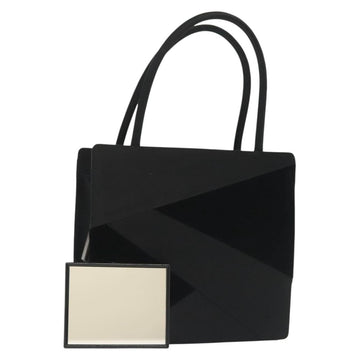 BOTTEGA VENETA Hand Bag Velor Black Silver Auth SW1491