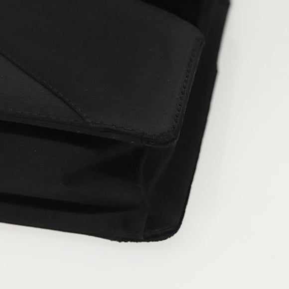 BOTTEGA VENETA Hand Bag Velor Black Silver Auth SW1491