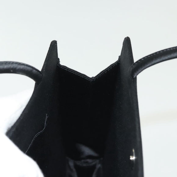 BOTTEGA VENETA Hand Bag Velor Black Silver Auth SW1491