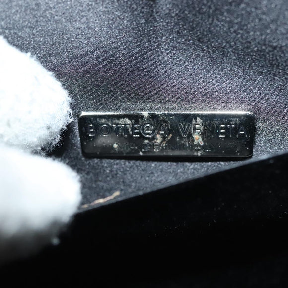 BOTTEGA VENETA Hand Bag Velor Black Silver Auth SW1491