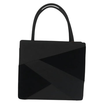 BOTTEGA VENETA Hand Bag Velor Black Silver Auth SW1491 - 0