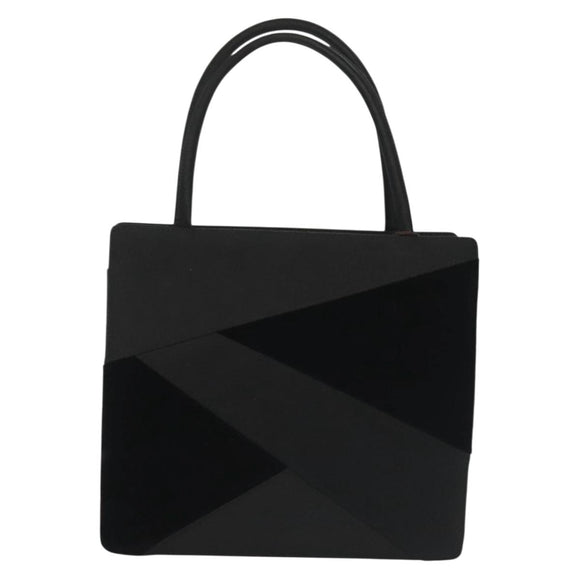 BOTTEGA VENETA Hand Bag Velor Black Silver Auth SW1491