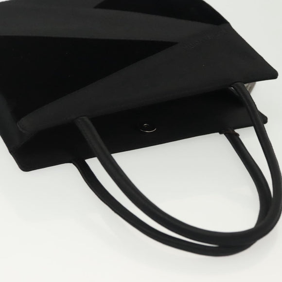 BOTTEGA VENETA Hand Bag Velor Black Silver Auth SW1491