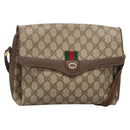 GUCCI GG Supreme Web Sherry Line Bag PVC Beige Gold 904 02 084 Auth SW1492-1