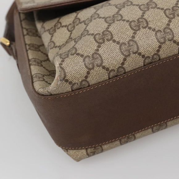 GUCCI GG Supreme Web Sherry Line Bag PVC Beige Gold 904 02 084 Auth SW1492