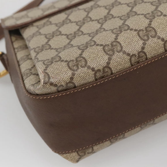 GUCCI GG Supreme Web Sherry Line Bag PVC Beige Gold 904 02 084 Auth SW1492