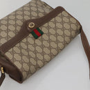 GUCCI GG Supreme Web Sherry Line Bag PVC Beige Gold 904 02 084 Auth SW1492-6