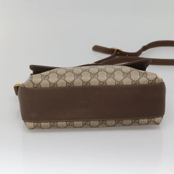 GUCCI GG Supreme Web Sherry Line Bag PVC Beige Gold 904 02 084 Auth SW1492