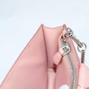 PRADA Chain Phone Case Leather Pink Silver Auth SW1495V-21