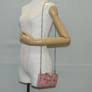 PRADA Chain Phone Case Leather Pink Silver Auth SW1495V-25