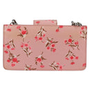 PRADA Chain Phone Case Leather Pink Silver Auth SW1495V-3