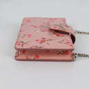 PRADA Chain Phone Case Leather Pink Silver Auth SW1495V-5