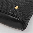 BALLY Chain Shoulder Bag Leather Black Gold Auth SW1496-8