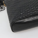 BALLY Chain Shoulder Bag Leather Black Gold Auth SW1496-15