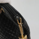 BALLY Chain Shoulder Bag Leather Black Gold Auth SW1496-10