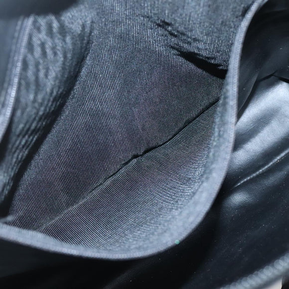 BALLY Chain Shoulder Bag Leather Black Gold Auth SW1496