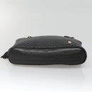 BALLY Chain Shoulder Bag Leather Black Gold Auth SW1496-5