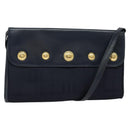 Burberrys Shoulder Bag Canvas Navy Gold Auth SW1499-1