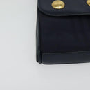 Burberrys Shoulder Bag Canvas Navy Gold Auth SW1499-10