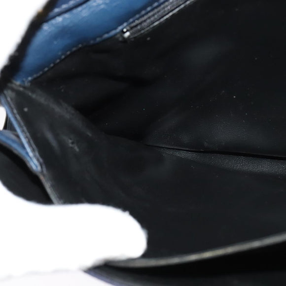 Burberrys Shoulder Bag Canvas Navy Gold Auth SW1499