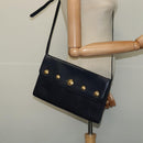 Burberrys Shoulder Bag Canvas Navy Gold Auth SW1499-21