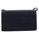 Burberrys Shoulder Bag Canvas Navy Gold Auth SW1499-3