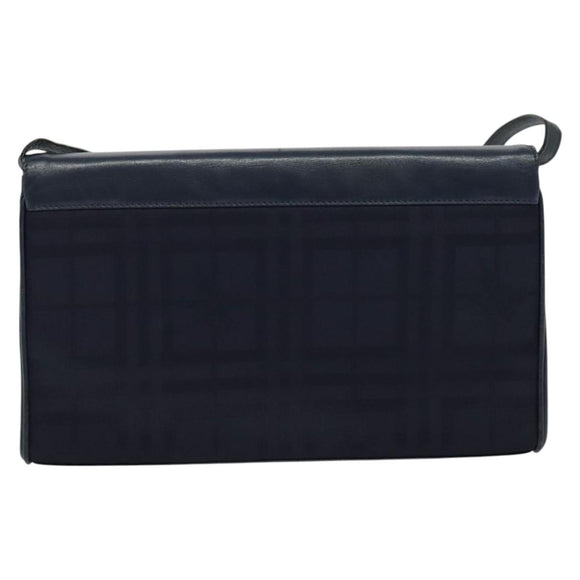 Burberrys Shoulder Bag Canvas Navy Gold Auth SW1499
