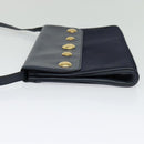 Burberrys Shoulder Bag Canvas Navy Gold Auth SW1499-4