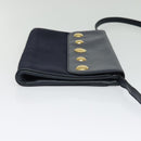 Burberrys Shoulder Bag Canvas Navy Gold Auth SW1499-5