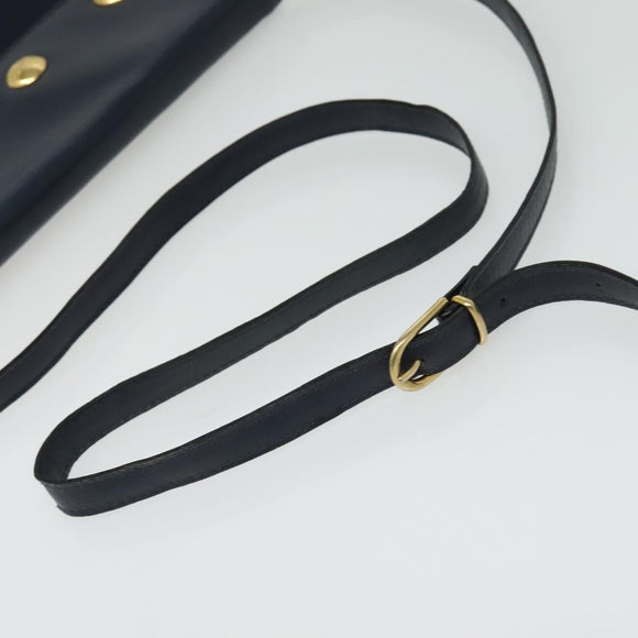 Burberrys Shoulder Bag Canvas Navy Gold Auth SW1499