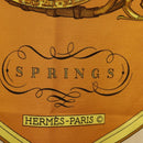 HERMES Carre 90 Scarf ""SPRINGS"" Silk Brown Auth SW1500-11
