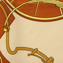 HERMES Carre 90 Scarf ""SPRINGS"" Silk Brown Auth SW1500-13